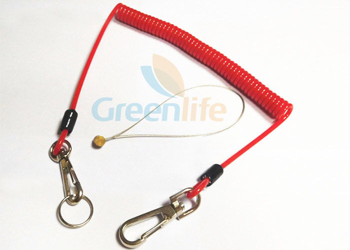 Κόκκινο 4,0 Bungee πτώσης κορδόνι σκοινιού προστασίας, τυποποιημένο κουλουριασμένο ύφος σκοινί κορδονιών