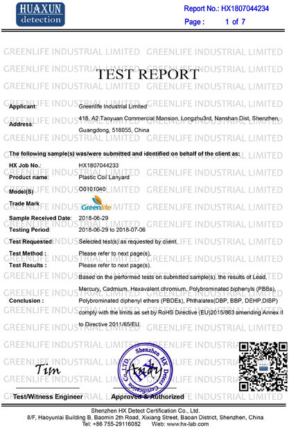 Κίνα Greenlife  Industrial  Limited Πιστοποιήσεις